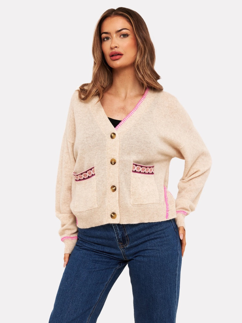 Brodie Mila Geo trim cardigan