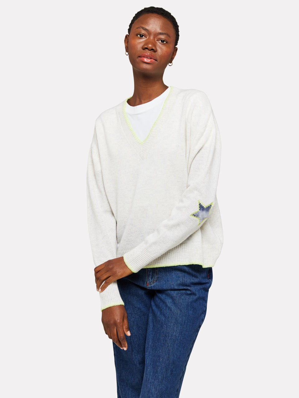 Brodie Patch V Neck sweater