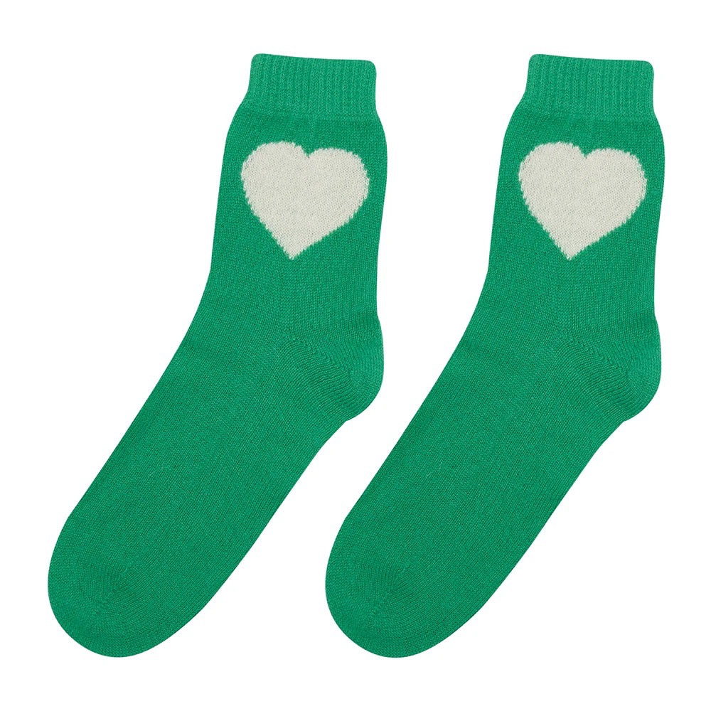 Jumper1234 Heart Socks Green