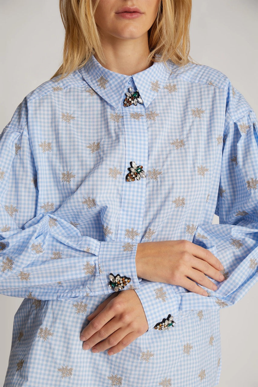 Munthe Ovimo checked detailed blouse