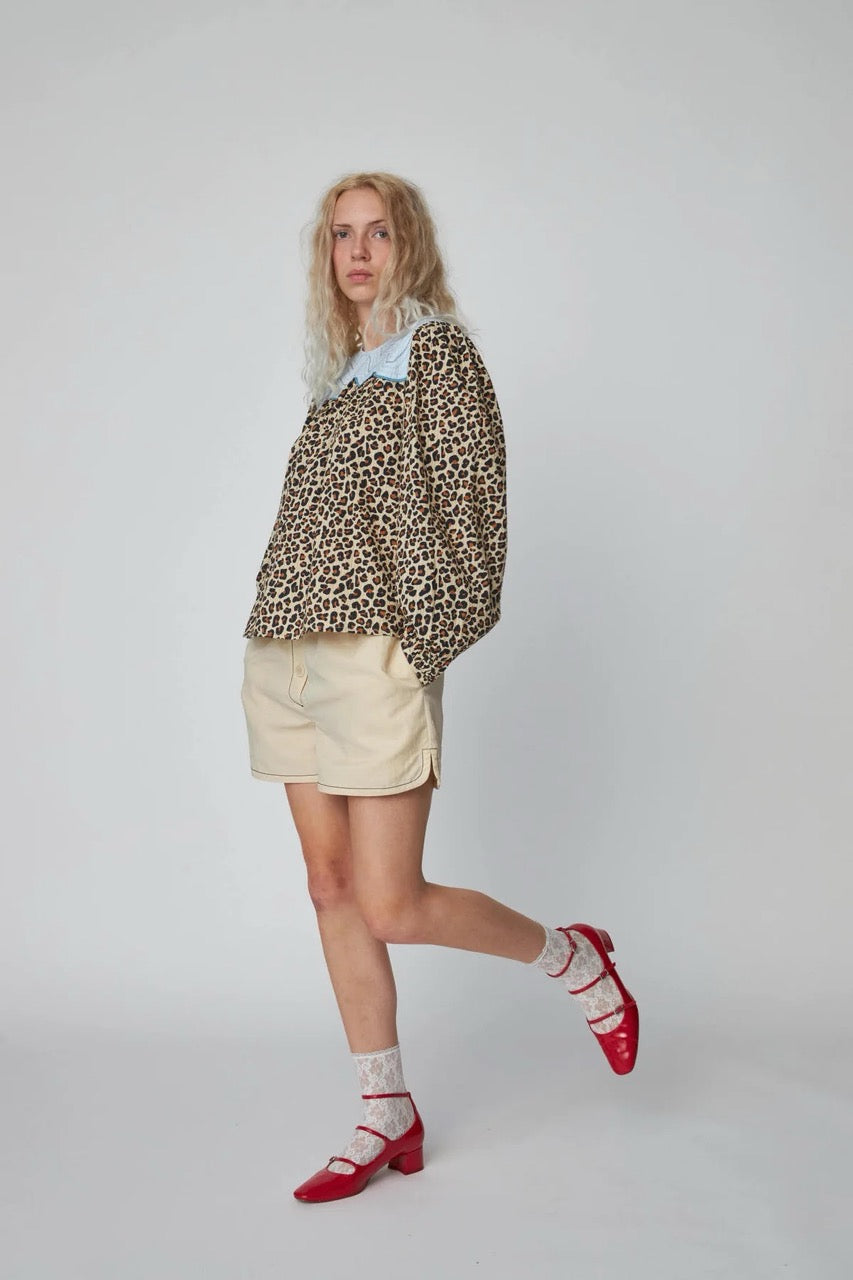 Stella Nova Leopard Blouse with embroidery