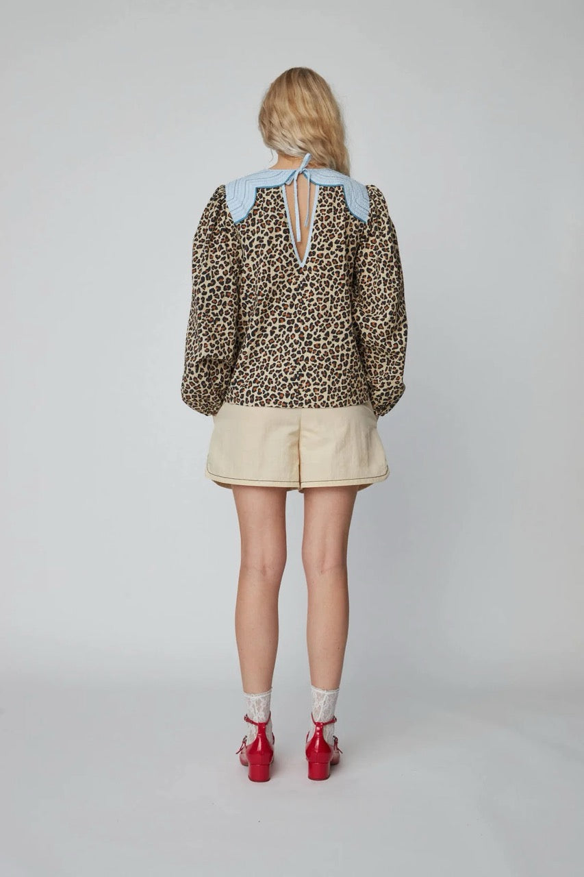 Stella Nova Leopard Blouse with embroidery